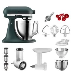 Angebote 👏 KitchenAid Küchenmaschine Artisan 5KSM185PS Starter Paket, Farbe:pebbled Palm 💯