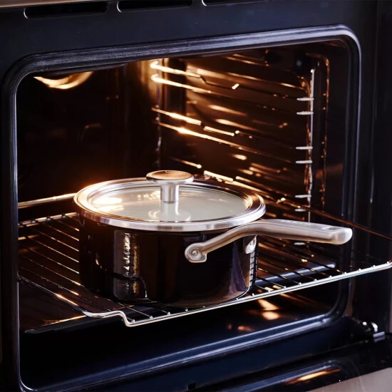 Budget ⌛ Stielkasserolle Induktion Topf Emaille Kasserolle Deckel Schwarz KITCHENAID 2 L ⌛ 4 Budget ⌛ Stielkasserolle Induktion Topf Emaille Kasserolle Deckel Schwarz KITCHENAID 2 L ⌛ – Bild 2