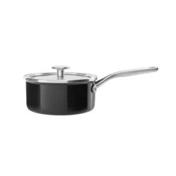 Beste Bewertungen von 😉 Stielkasserolle Induktion Topf Emaille Kasserolle Deckel Schwarz KITCHENAID 2,4l 😉