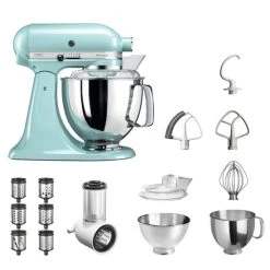 Aktion 😀 KitchenAid Küchenmaschine Artisan 5KSM175PS Veggie Paket S, Farbe:eisblau ✨