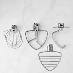 Am billigsten 🔔 KitchenAid Edelstahl Zubehör Set Schneebesen, Knethaken, Flachrührer Und Feingebäck-Rührer Für Küchenmaschinen 💯