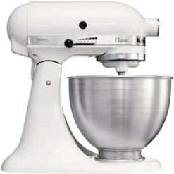 Bestpreis 👍 KitchenAid 5K45SSEWH, Stehmixer, Metallisch, Weiß, Schlagen, Kneten, Mixen, Rührer, 1,143 M, 4,3 L, 220 RPM 😍